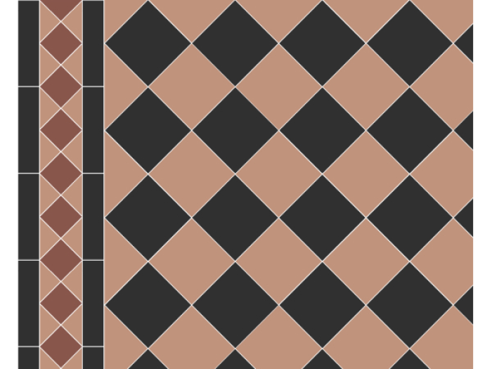 На изображении товар Micro. Керамогранит Victorian Exeter 10X10 on mesh straight 28,7X28,7 от официального представителя в Москве