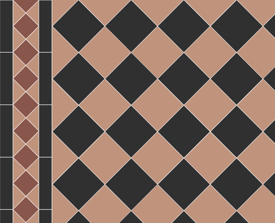 Micro. Керамогранит Victorian Exeter 10X10 on mesh straight 28,7X28,7