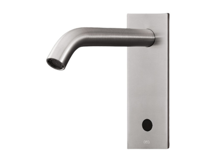 На изображении товар Смеситель для раковины CeaDesign Infrared Taps and Sensors, настенный, с инфракрасным датчиком присутствия, внешняя часть, цвет сатинированная сталь от официального представителя в Москве