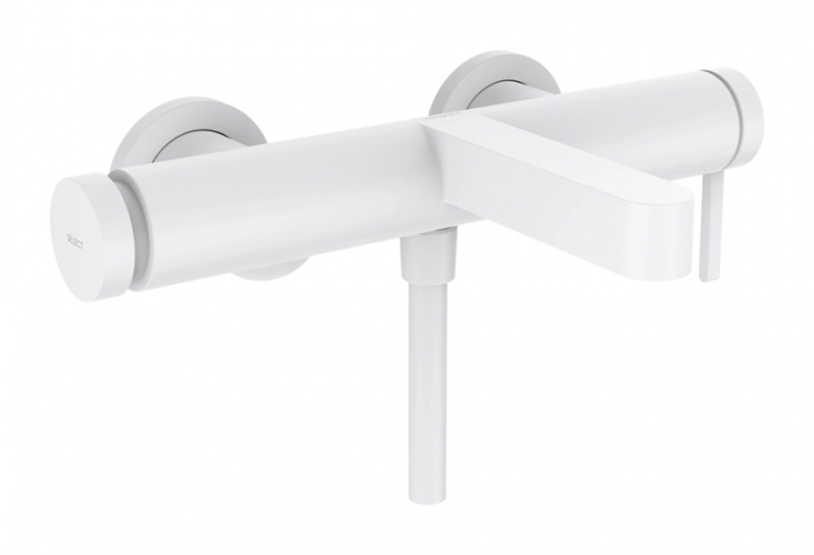 Смеситель для ванны Hansgrohe Finoris, настенный, внешнего монтажа, на 2 отверстия, цвет белый матовый