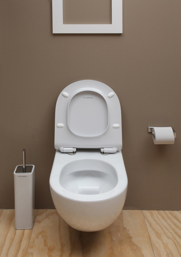 Унитаз Flaminia App Mini, подвесной, 485х360 мм, безободковый с системой goclean, цвет Carbone - изображение 1