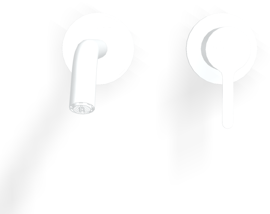 Смеситель для раковины Carlo Frattini Snap, настенный, однорычажный, с донным клапаном Click-Clack, излив 158 мм, внешняя часть, цвет белый матовый - изображение 1