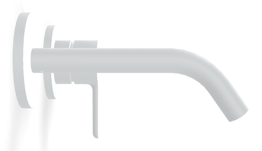 Смеситель для раковины Carlo Frattini Snap, настенный, однорычажный, с донным клапаном Click-Clack, излив 158 мм, внешняя часть, цвет белый матовый - изображение 2