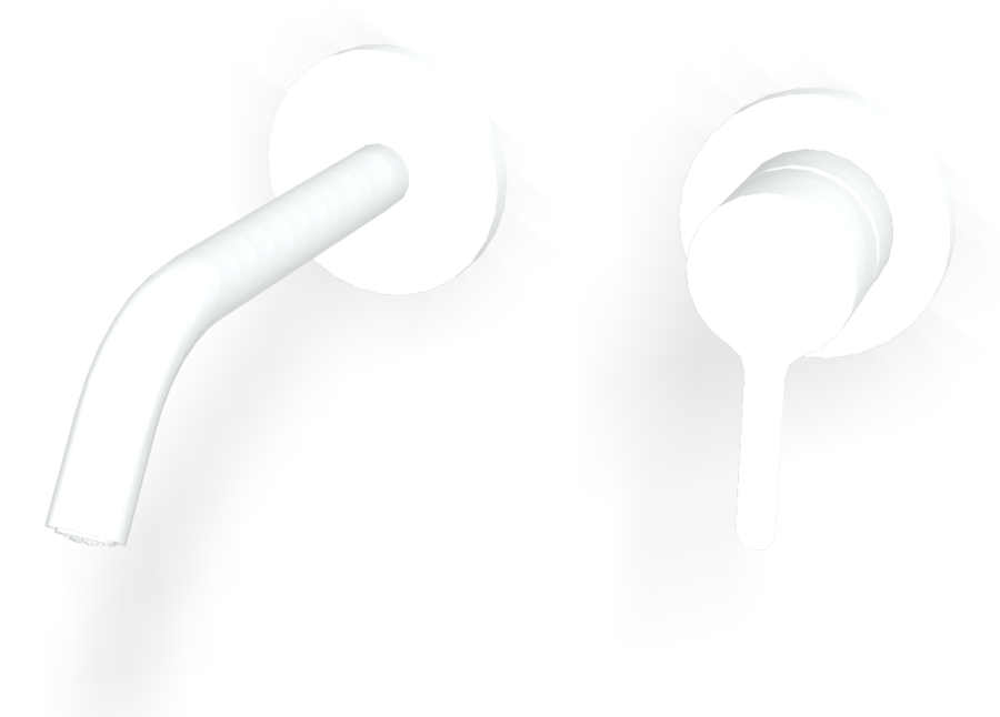 Смеситель для раковины Carlo Frattini Snap, настенный, однорычажный, с донным клапаном Click-Clack, излив 158 мм, внешняя часть, цвет белый матовый