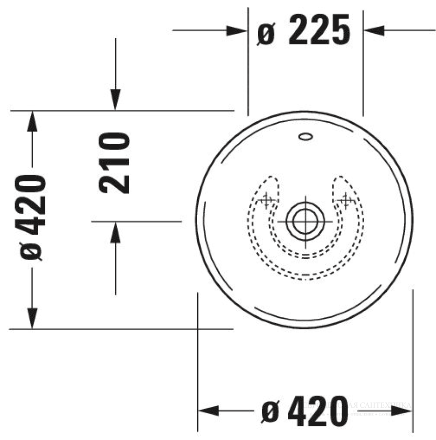 Раковина Duravit Bacino накладная, Ø  420 мм, цвет белый - изображение 4