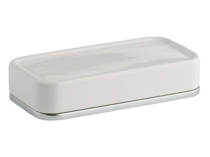 На изображении товар Мыльница Bagno&Associati Altissima настольная, цвет белый/хром от официального представителя в Москве