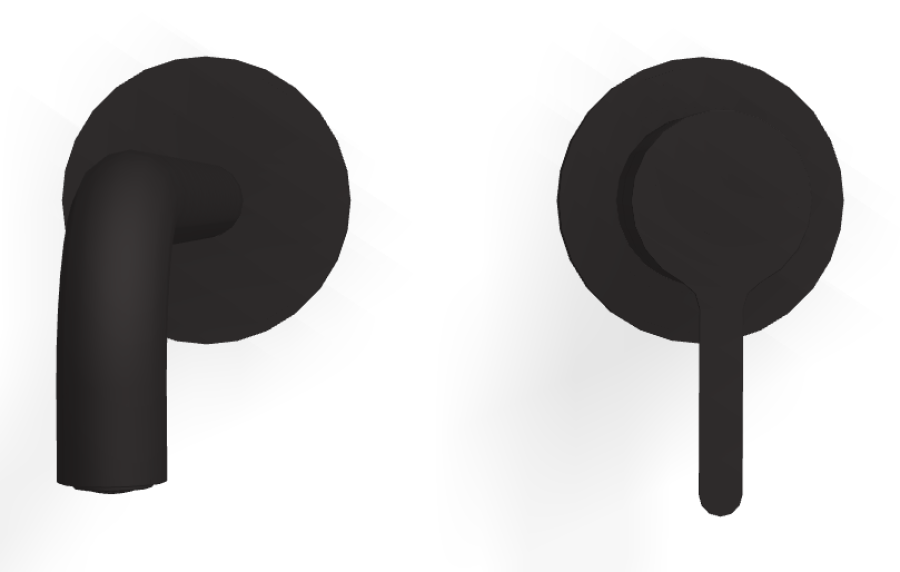 Смеситель для раковины Carlo Frattini Snap, настенный, однорычажный, с донным клапаном Click-Clack, излив 200 мм, внешняя часть, цвет чёрный матовый - изображение 1