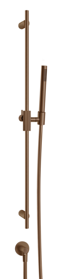 Штанга Gessi Ingranaggiо, с душевой лейкой, шлангом и шланговым подсоединением, цвет Copper Brushed PVD