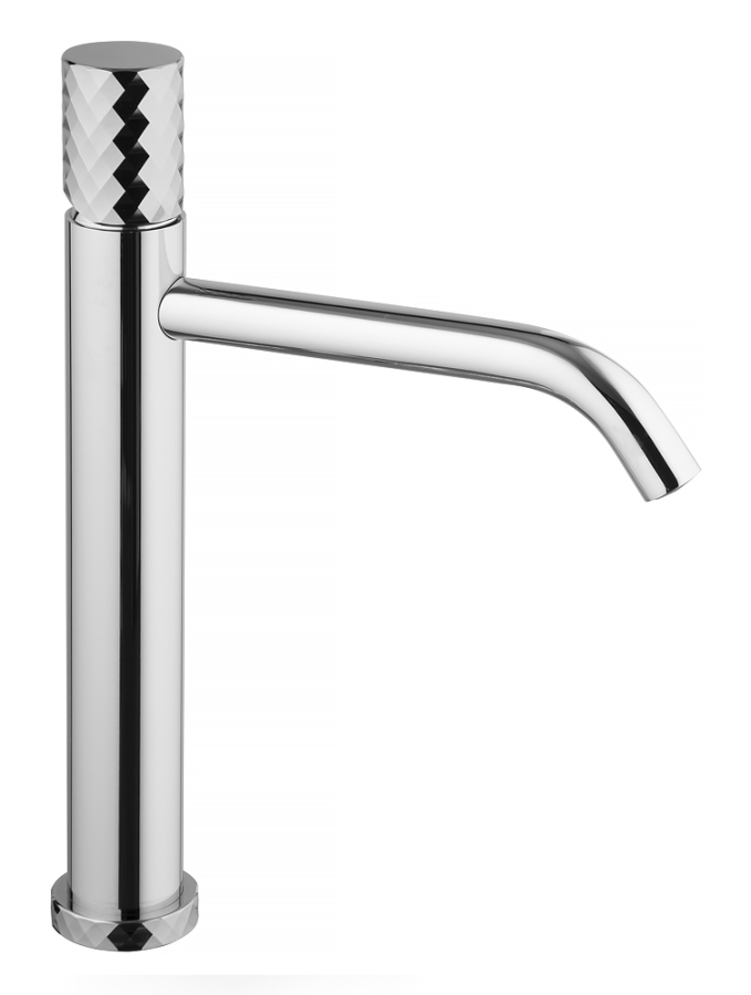 Смеситель для раковины Carlo Frattini Spillo Tech 167x269h мм, высокий, на 1 отверстие, ручка X Collection, донный клапан Click-Clack, цвет хром