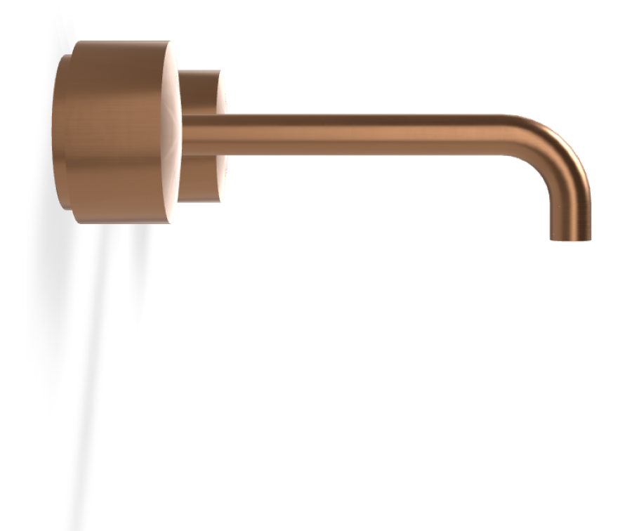 Смеситель для раковины Carlo Frattini SO, настенный, без ручек, с донным клапаном Click-Clack, излив 200 мм, внешняя часть, цвет брашированная янтарная бронза - изображение 2