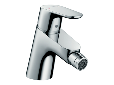 На изображении товар Смеситель для биде Hansgrohe Focus Е, однорычажный, сливной клапан, цвет хром от официального представителя в Москве
