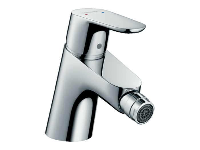 На изображении товар Смеситель для биде Hansgrohe Focus Е, однорычажный, сливной клапан, цвет хром от официального представителя в Москве