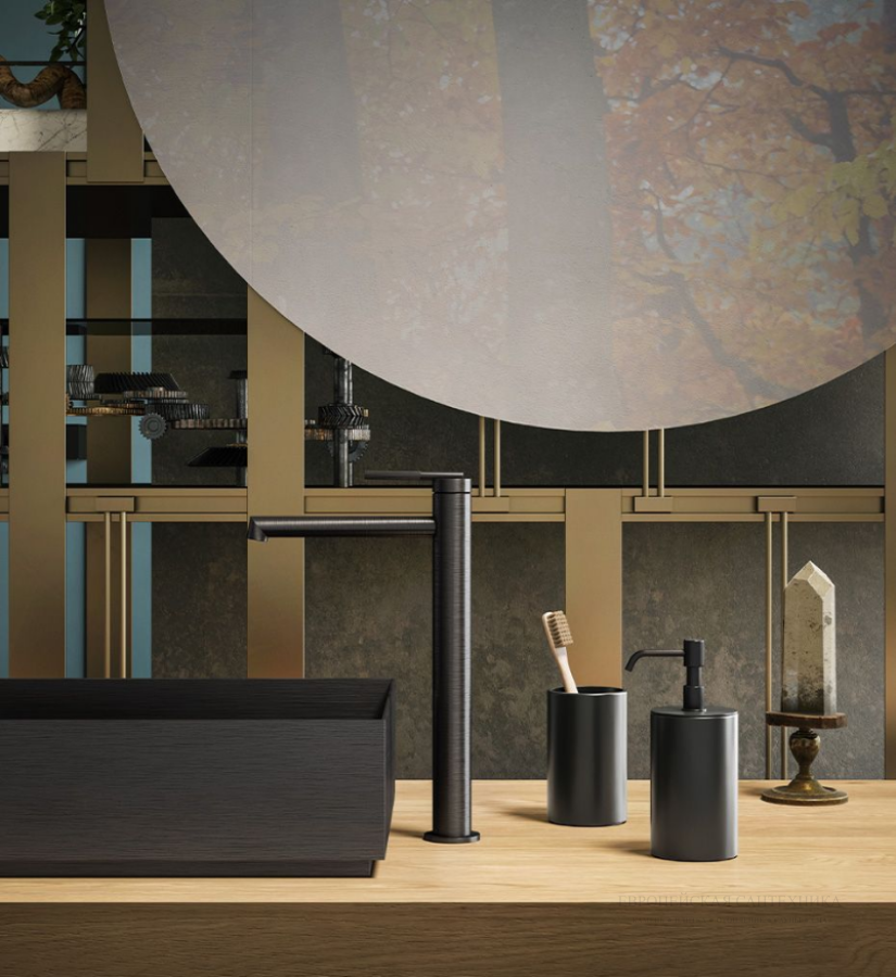 Дозатор Gessi Rilievo, ⌀75хh194 мм, настольный, цвет Matte Black - изображение 1