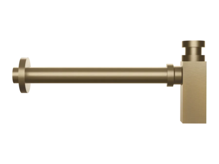 На изображении товар Сифон Gessi Technical Accessories, квадратный, цвет Warm Bronze Brushed PVD от официального представителя в Москве