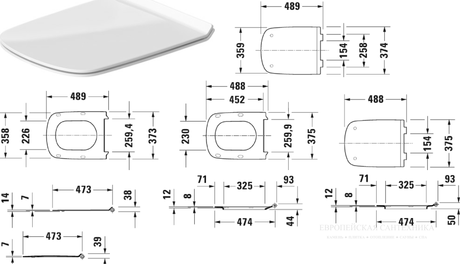 Сиденье с крышкой для унитаза Duravit DuraStyle, 489х374 мм, цвет белый - изображение 5