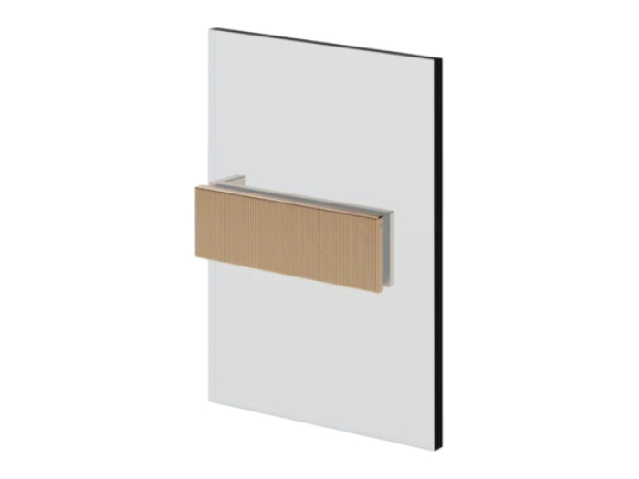 На изображении товар Зажим стена-стекло Gessi Rigato, ширина 160 мм, цвет Warm Bronze Br. PVD от официального представителя в Москве