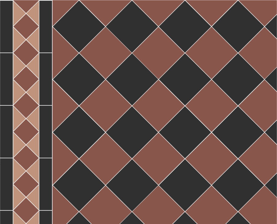 Micro. Керамогранит Victorian Ely 10X10 on mesh straight 28,7X28,7