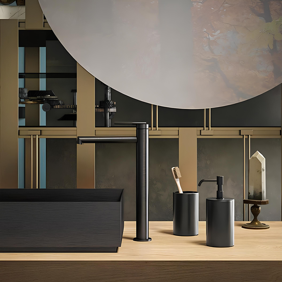 Стакан Gessi Inciso, ⌀75хh127 мм, настольный, цвет Matte Black - изображение 3