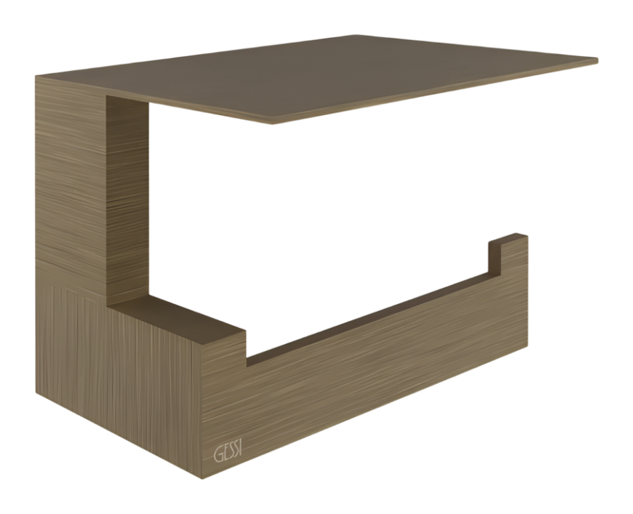 Бумагодержатель Gessi Rettangolo, настенный, с крышкой, 155хh35х100 мм, цвет Antique Brass