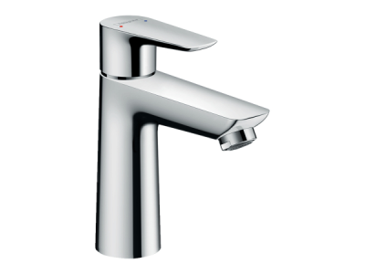 На изображении товар Смеситель для раковины Hansgrohe Talis E, однорычажный, 110, с донным клапаном, цвет хром от официального представителя в Москве