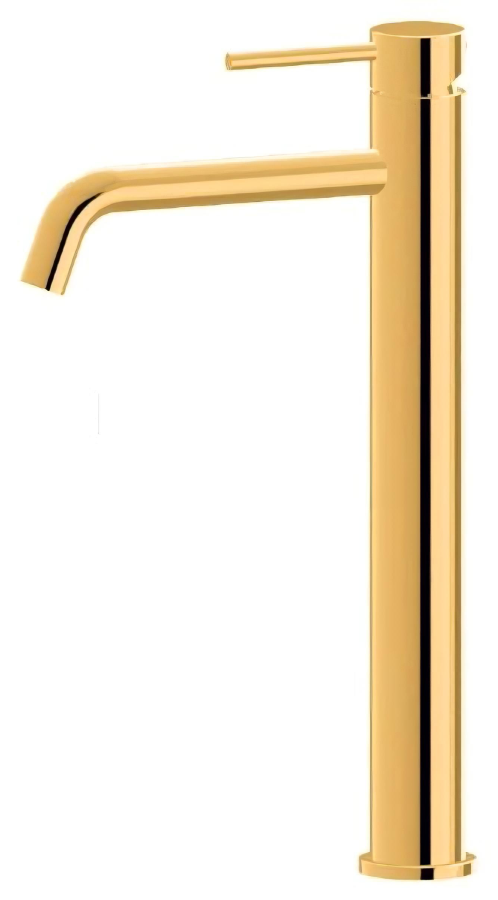 Смеситель для раковины Newform Xt, H360 мм, однорычажный, на 1 отверстие, без донного клапана, шланги с внутренней резьбой, цвет PVD Glossy gold