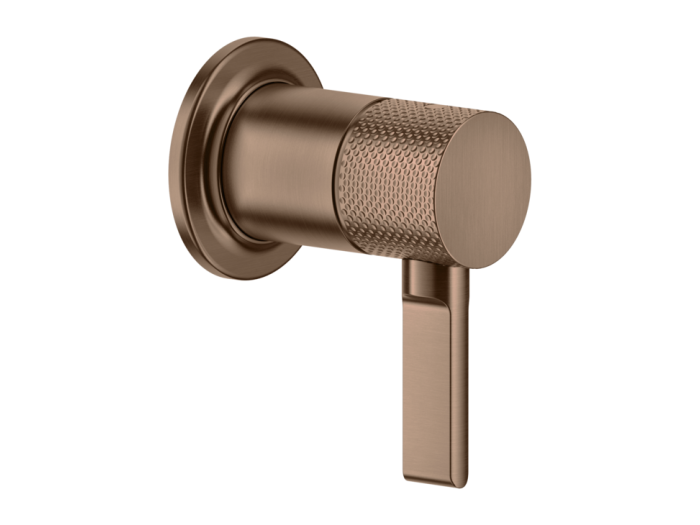 На изображении товар Смеситель Gessi Inciso, встраиваемый, однорычажный, на 1 выход, цвет Copper Brushed PVD от официального представителя в Москве