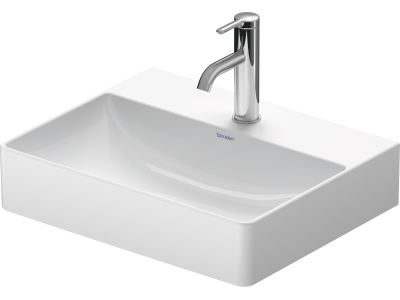 Раковина Duravit DuraSquare компакт с шлифованным низом, 500x400 мм, без перелива, с 1 отверстием под смеситель, цвет белый