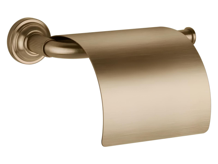 На изображении товар Бумагодержатель Gessi Venti20, с крышкой, цвет Warm Bronze Br. PVD от официального представителя в Москве