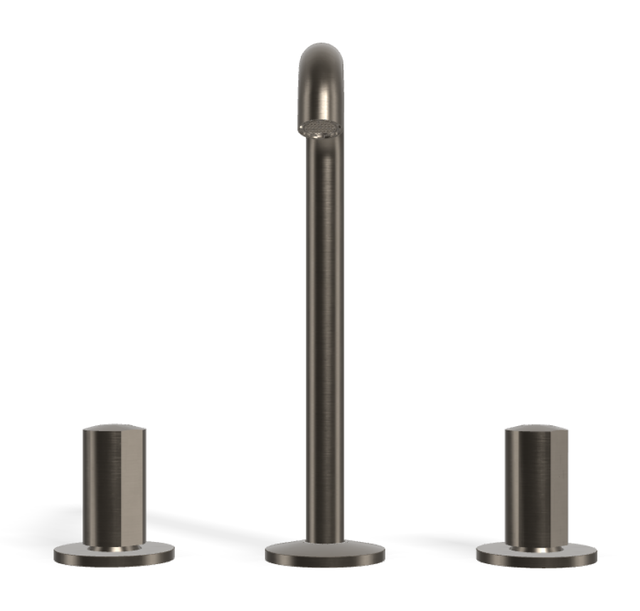 Смеситель для раковины Carlo Frattini SO, без ручек, с донным клапаном Click-Clack, вращающимся изливом Ø18 мм, 2 гибкими шлангами, Н-228 мм, цвет чёрный хром брашированный - изображение 1