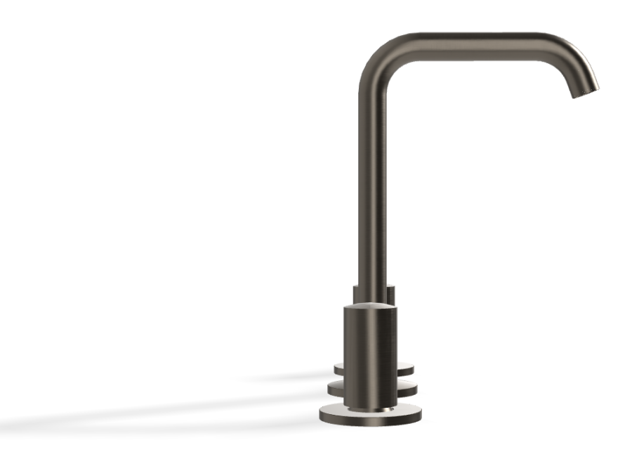 Смеситель для раковины Carlo Frattini SO, без ручек, с донным клапаном Click-Clack, вращающимся изливом Ø18 мм, 2 гибкими шлангами, Н-228 мм, цвет чёрный хром брашированный - изображение 2