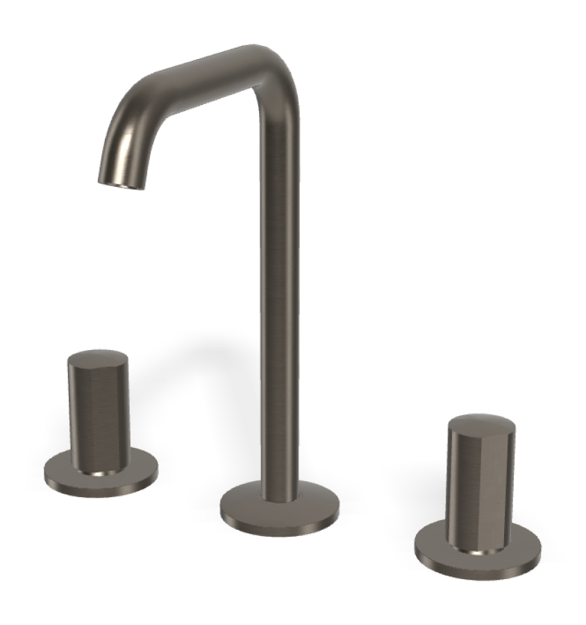 Смеситель для раковины Carlo Frattini SO, без ручек, с донным клапаном Click-Clack, вращающимся изливом Ø18 мм, 2 гибкими шлангами, Н-228 мм, цвет чёрный хром брашированный