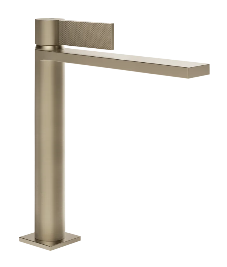Смеситель для раковины Gessi Inverso, средний, без донного клапана, цвет Finox Brushed Nickel