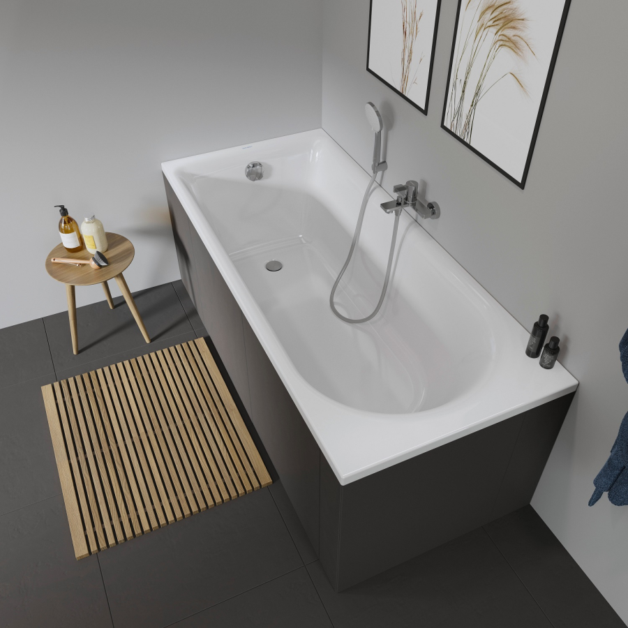 Ванна Duravit D-Neo,  встраиваемая, 1600x700 мм, с 1 наклоном для спины, цвет белый - изображение 5