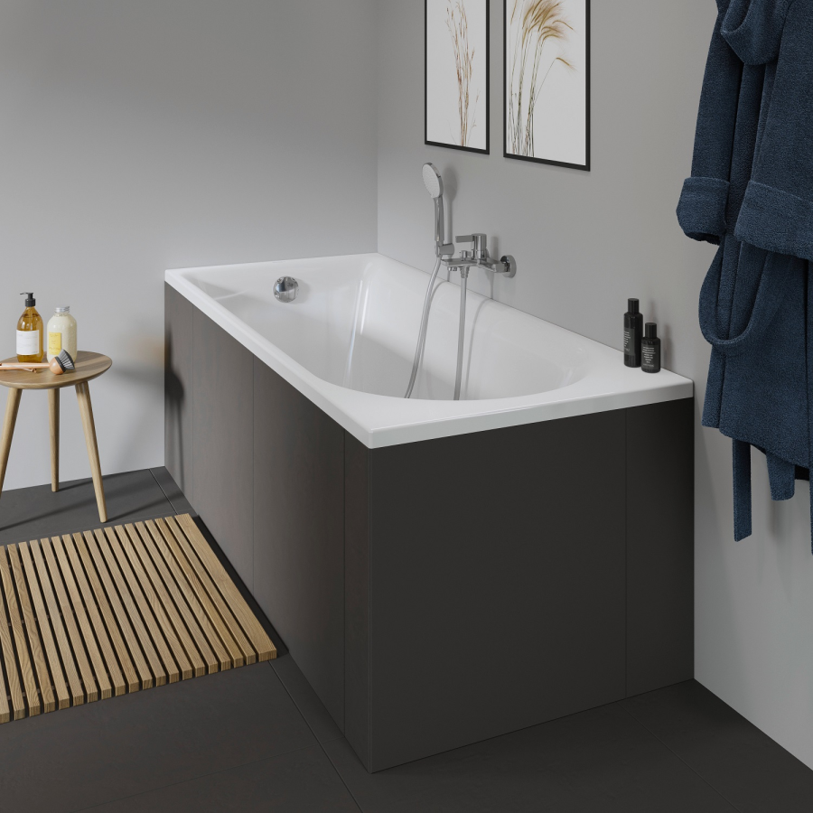 Ванна Duravit D-Neo,  встраиваемая, 1600x700 мм, с 1 наклоном для спины, цвет белый - изображение 4