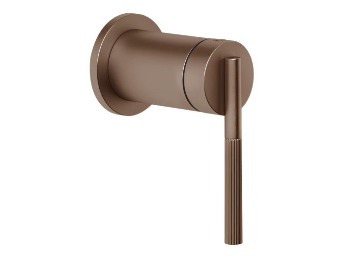 На изображении товар Смеситель Gessi Ingranaggio, встраиваемый, однорычажный, на 1 выход, внешняя часть, цвет Copper Brushed PVD от официального представителя в Москве