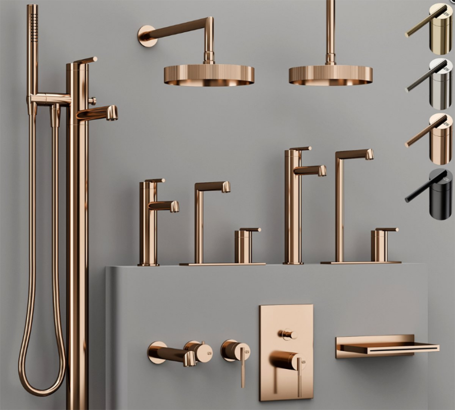 Смеситель Gessi Ingranaggio, встраиваемый, однорычажный, на 1 выход, внешняя часть, цвет Copper Brushed PVD - изображение 4