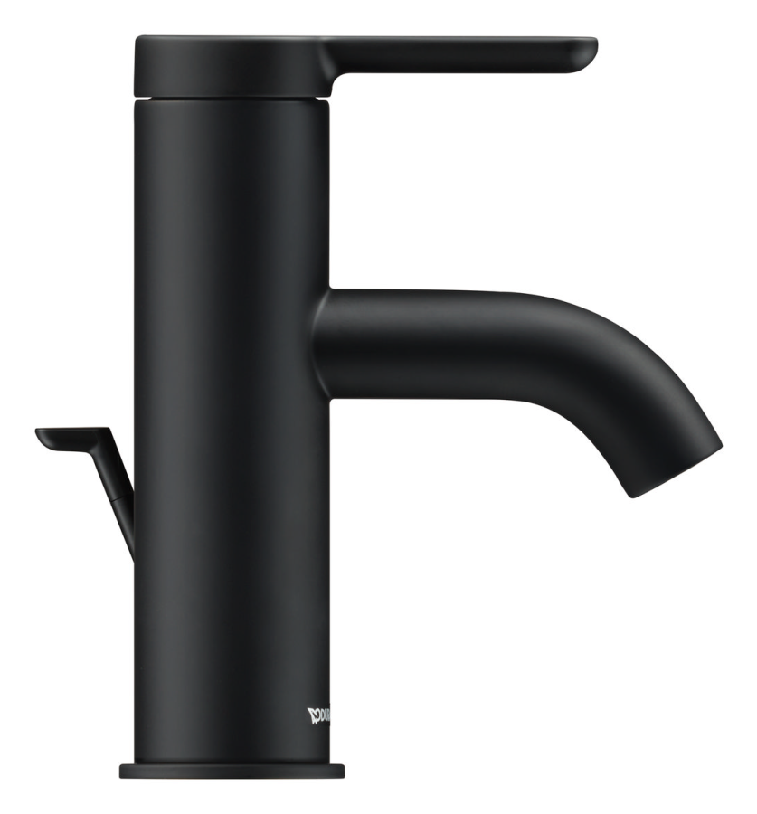 Cмеситель для раковины Duravit C.1, на 1 отверстие, h-155 мм, с донным клапаном, цвет чёрный матовый - изображение 1