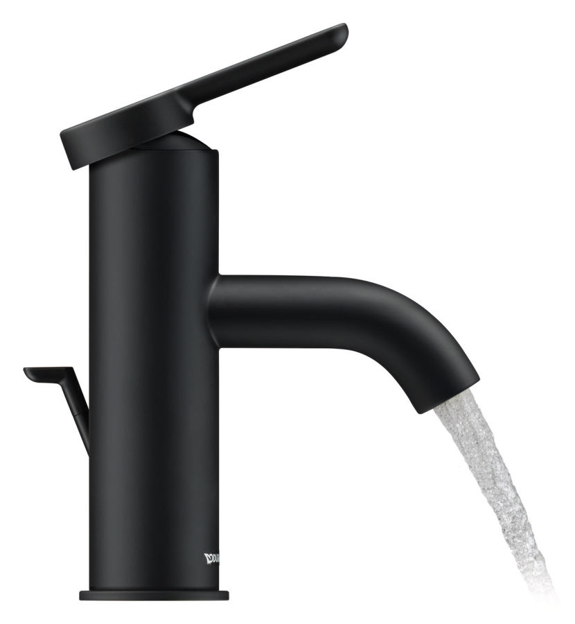 Cмеситель для раковины Duravit C.1, на 1 отверстие, h-155 мм, с донным клапаном, цвет чёрный матовый - изображение 3