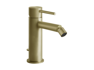 Cмеситель для биде Gessi 316, однорычажный, с донным клапаном, цвет Brass Brushed PVD