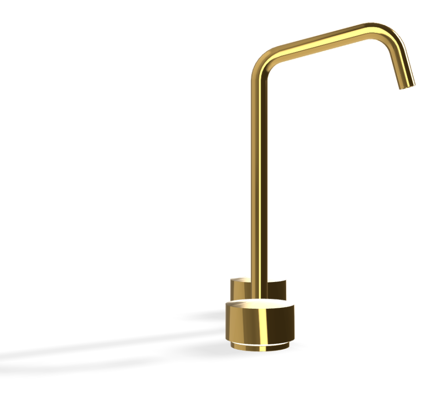 Смеситель для раковины Carlo Frattini SO, без ручек, с вращающимся изливом Ø18 мм, донным клапаном Click-Clack, 2 гибкими шлангами, Н-329 мм, цвет золото - изображение 2