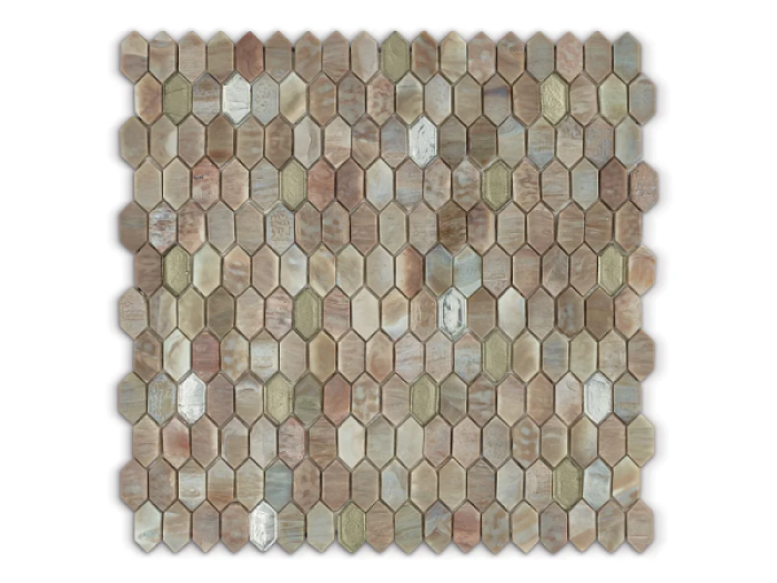 На изображении товар Sicis Стеклянная мозаика Crystal Blends Clam Mix chips size 31x15 mm sheet size 304x300 mm от официального представителя в Москве