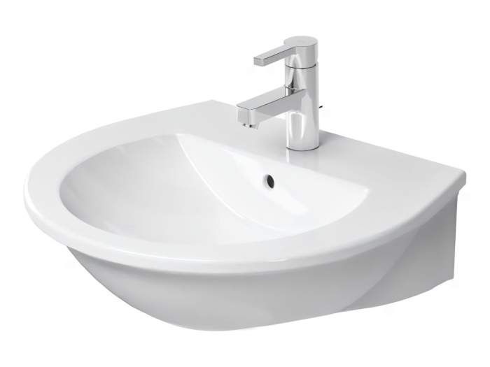 На изображении товар Раковина Duravit Darling New подвесная, 550х480 мм, 1 отверстие под смеситель, цвет белый от официального представителя в Москве