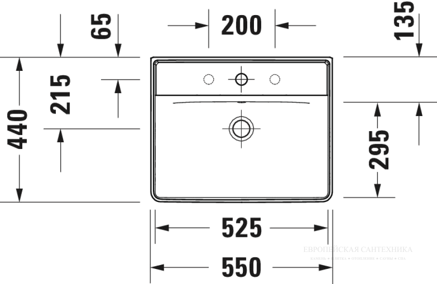 Раковина Duravit D-Neo подвесная, 550x440 мм, с 1 отверстием под смеситель, цвет белый - изображение 4