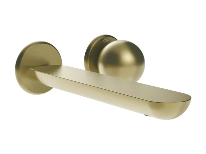 На изображении товар Излив Gessi Perle настенный, для раковины Brushed Brass PVD от официального представителя в Москве