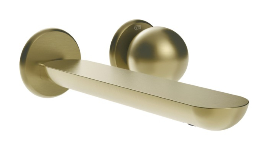 Излив Gessi Perle настенный, для раковины Brushed Brass PVD