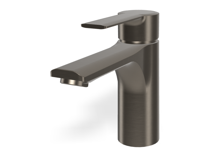 На изображении товар Смеситель для раковины Carlo Frattini Mast, однорычажный, с донным клапаном 1"1/4 с переливом, 2 гибкими шлангами, Н-146 мм, цвет чёрный хром брашированный от официального представителя в Москве