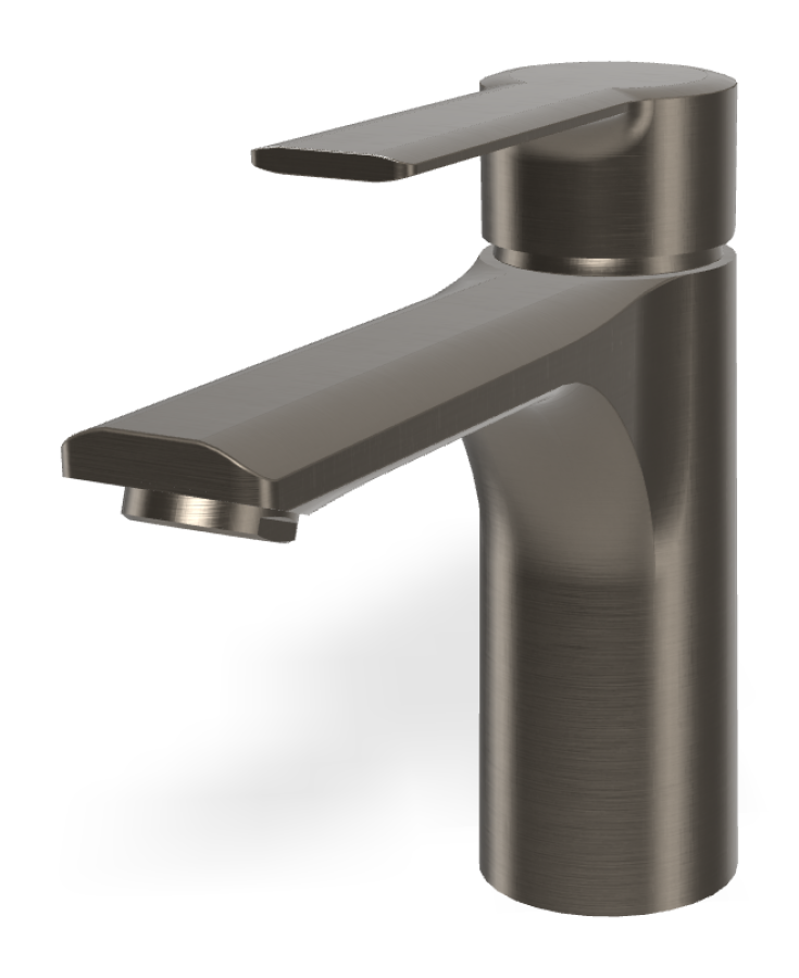 Смеситель для раковины Carlo Frattini Mast, однорычажный, с донным клапаном 1"1/4 с переливом, 2 гибкими шлангами, Н-146 мм, цвет чёрный хром брашированный