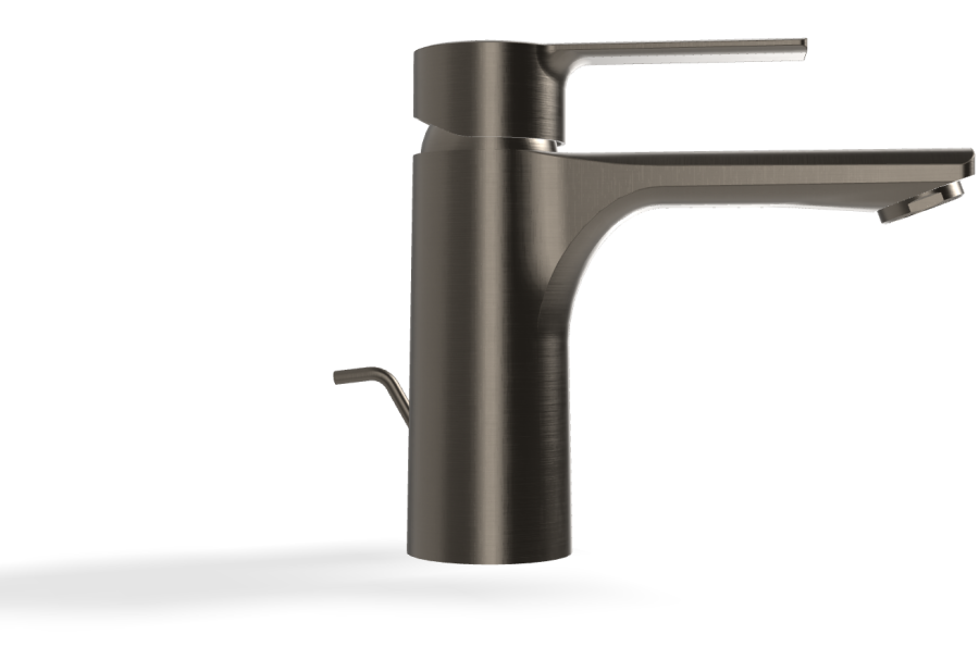 Смеситель для раковины Carlo Frattini Mast, однорычажный, с донным клапаном 1"1/4 с переливом, 2 гибкими шлангами, Н-146 мм, цвет чёрный хром брашированный - изображение 2