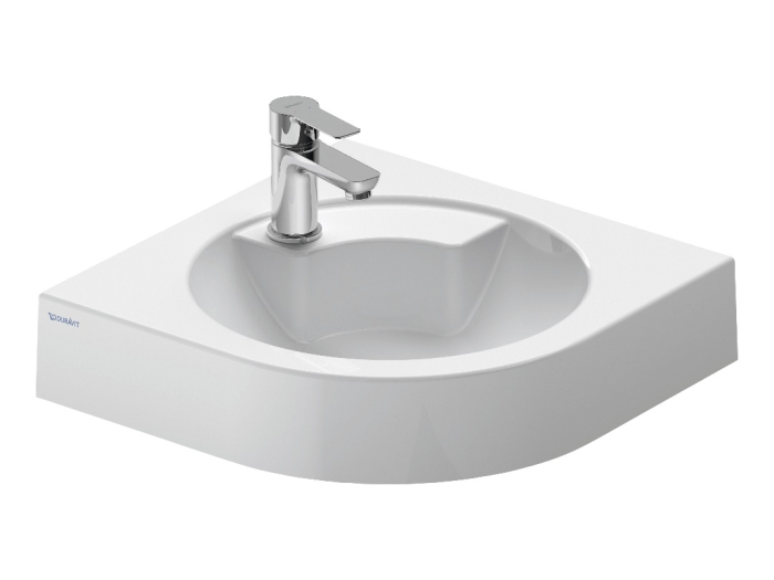 На изображении товар Раковина Duravit Architec подвесная, угловая, 635х540 мм, с 1 отверстием под смеситель, цвет белый от официального представителя в Москве