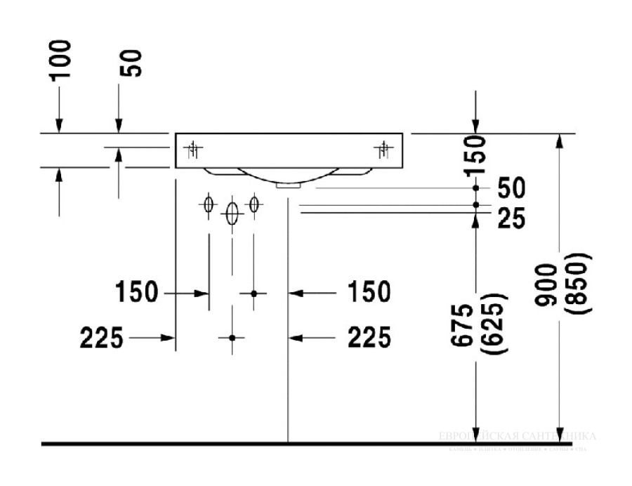 Раковина Duravit Architec подвесная, угловая, 635х540 мм, с 1 отверстием под смеситель, цвет белый - изображение 5